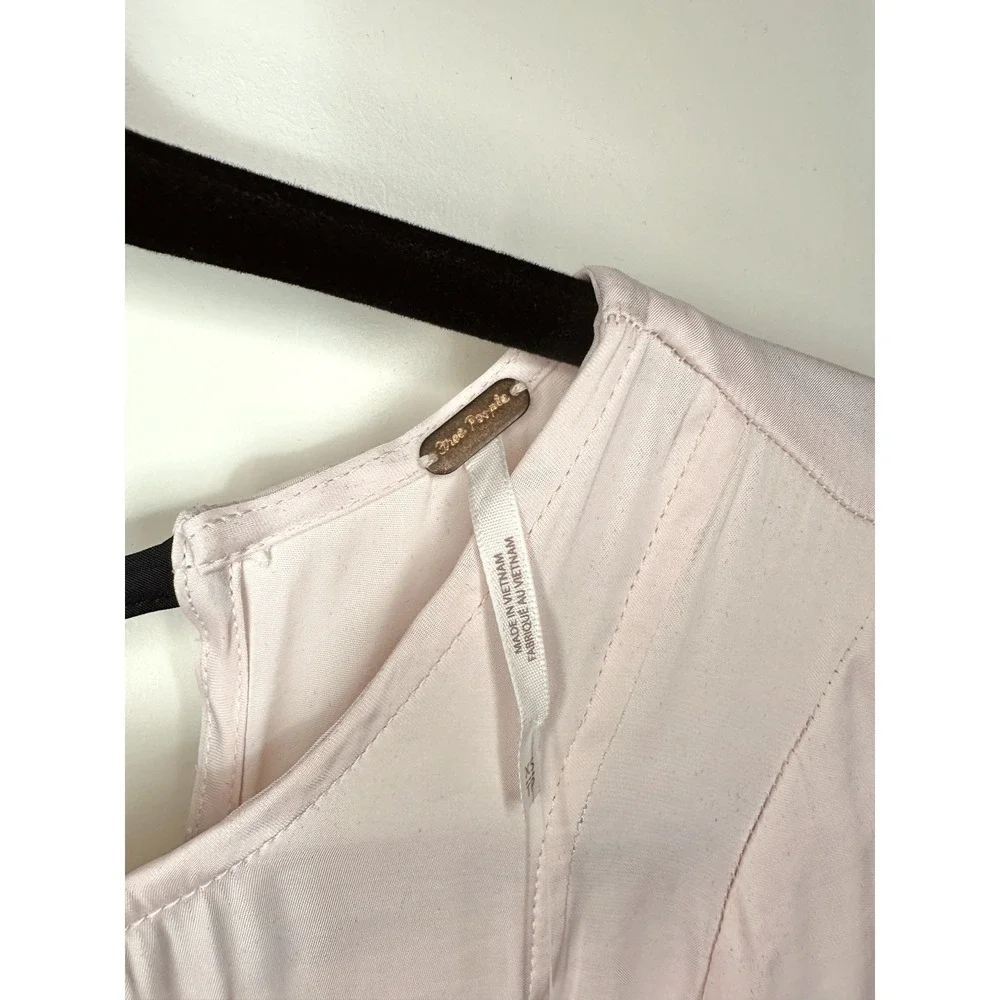 Free People Arabella Blouse Tie Back Pink Sz XS NWT Romantic Coquette Balletcore